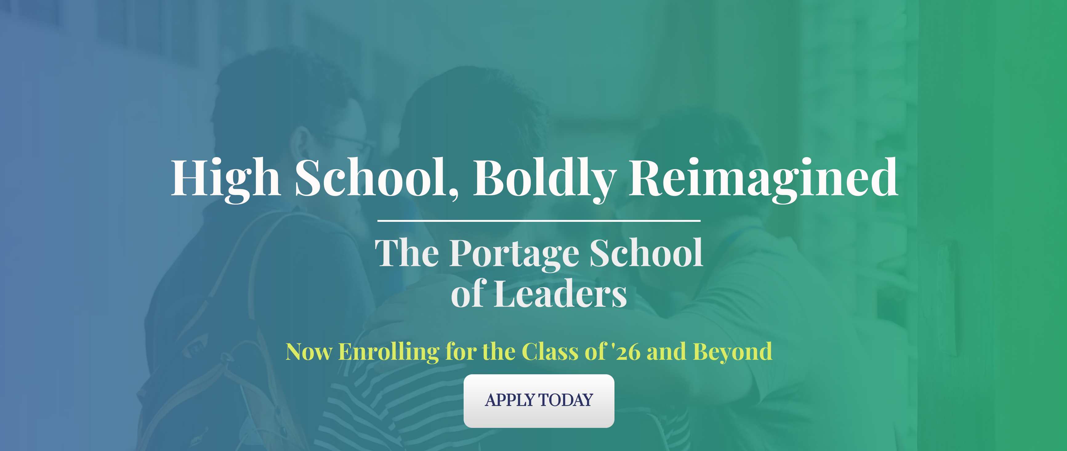 schoolmint engage enrollment microsite for the portage school of leaders