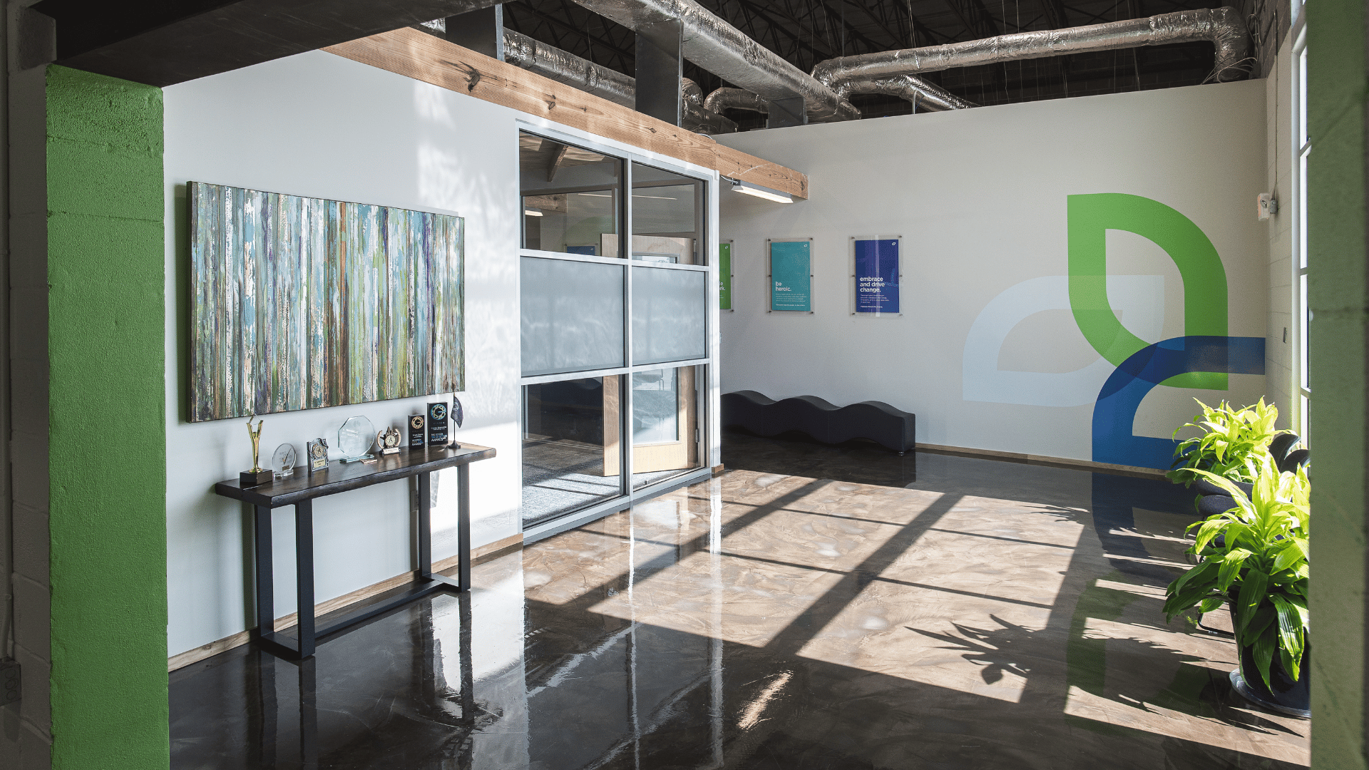 schoolmint new hq - lobby and company values