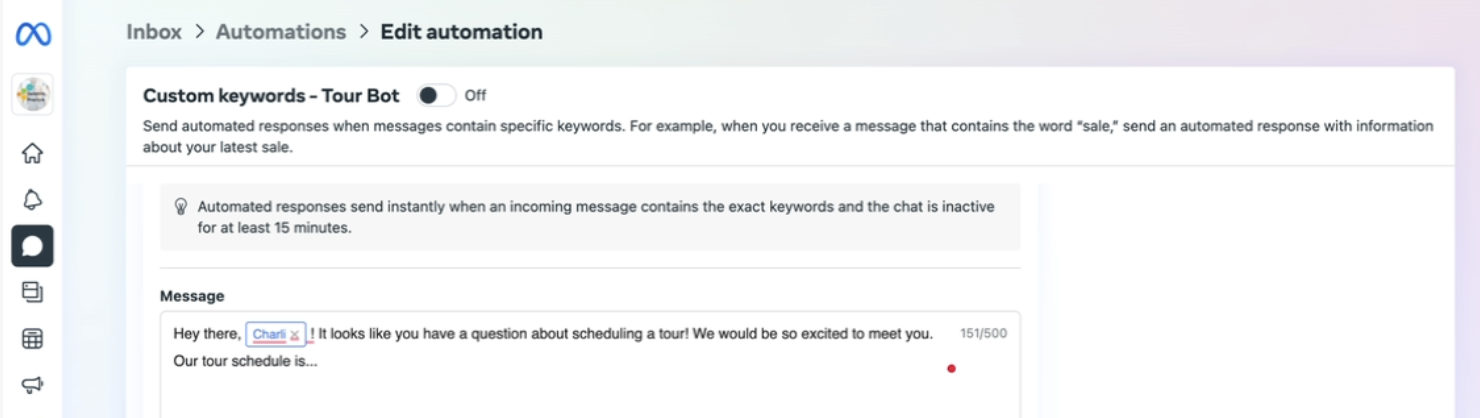 setting up an automated facebook messenger for your school training video
