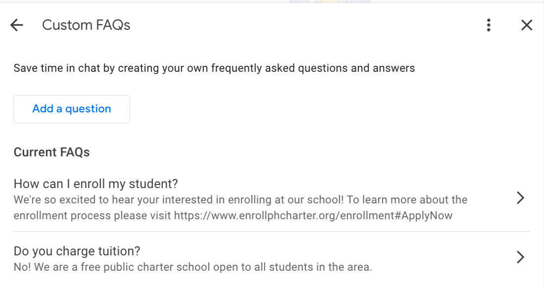 faq for your school